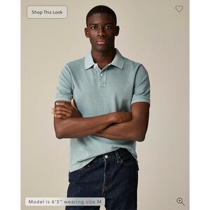 J. Crew Slim washed piqué polo shirt Graffiti Green Size S NWT BZ309